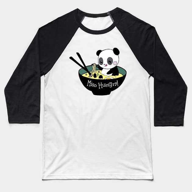 Miso Hungry Panda Baseball T-Shirt by jardakelley